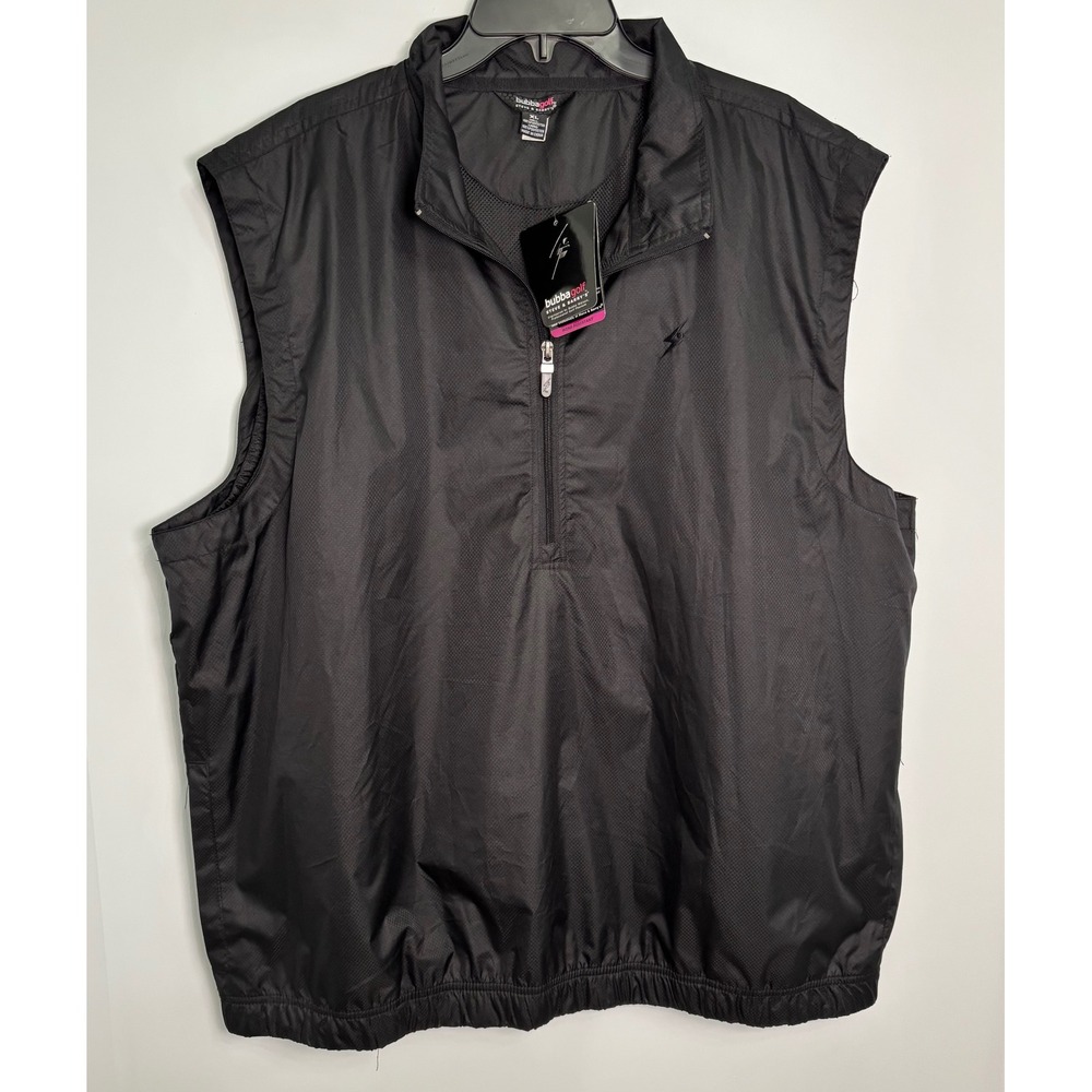 Bubba Golf Steve & Barrys Men's Vest Black Quarter Zip Mesh Lined XL NWT Sport